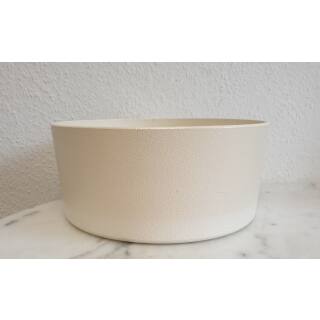 Tina rund, Tischgefäß ( Ø 28 x 13 x 12 cm ) Perlweiß Struktur-Lack - 2. Wahl