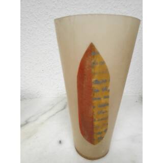 Kleine Fiberglas Vase gelb-orange