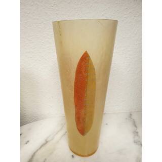 Große Fiberglas Vase gelb-orange 